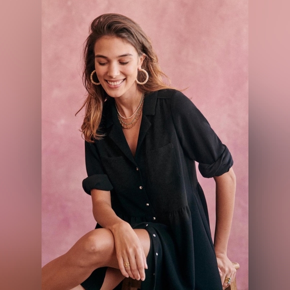 Sézane Aurora Mini Dress in Black EU 34 / UK 6 - Picture 4 of 12